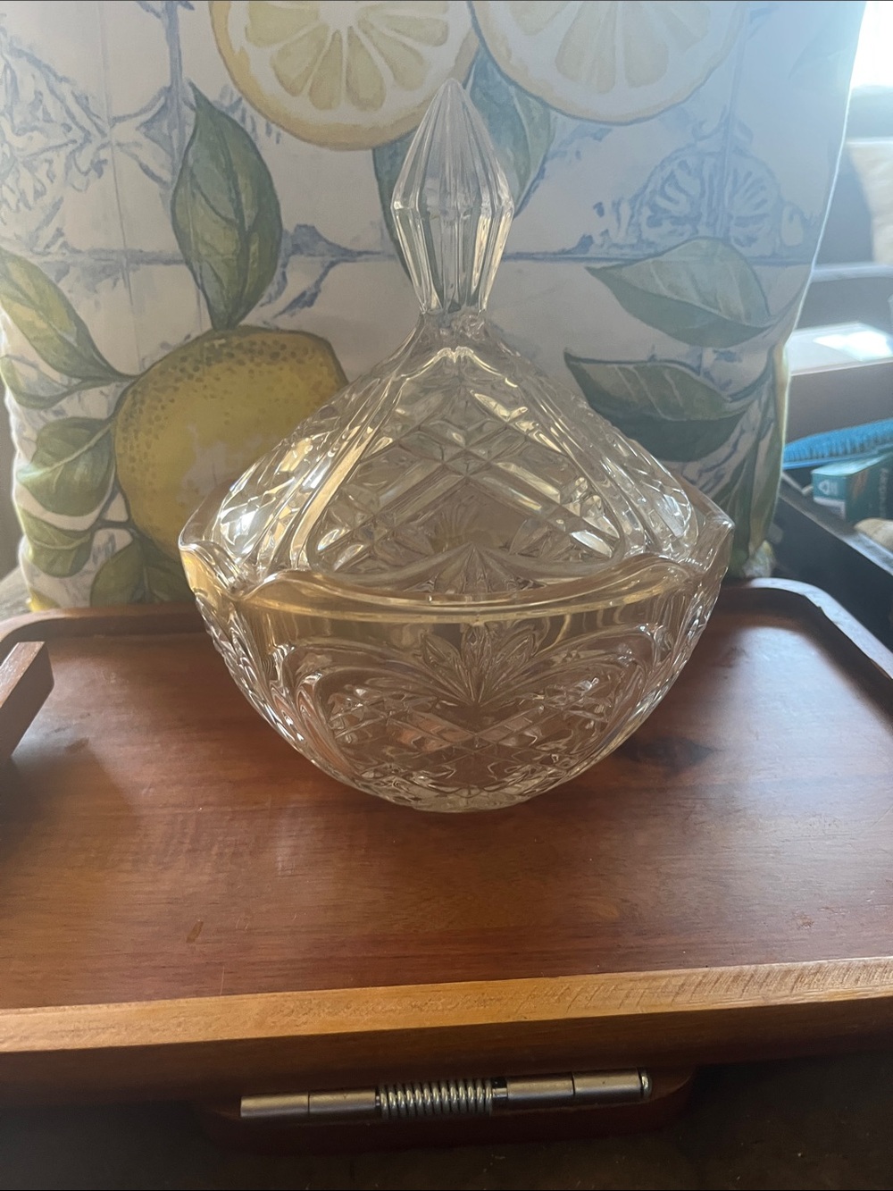Vintage Fostoria crystal candy dish